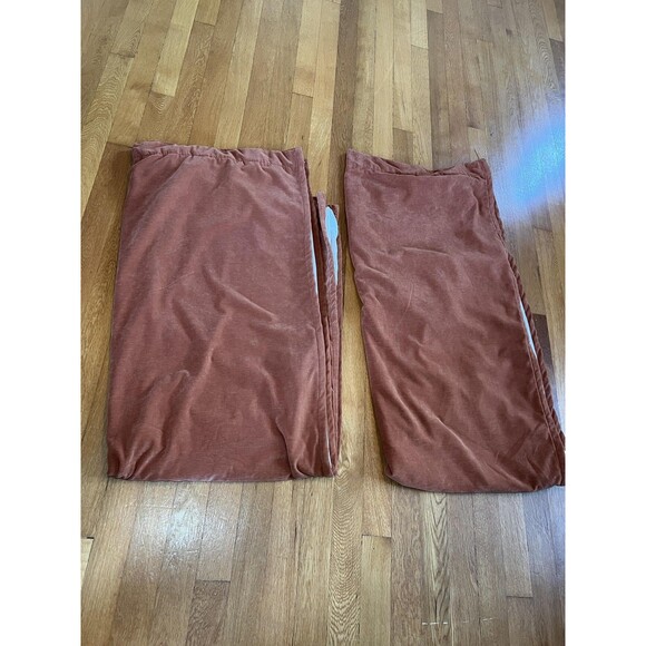 Threshold Matte Velvet Blackout Curtain Panels Pair Copper Back Tab Rod Pocket - Picture 1 of 10